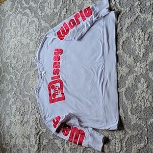 Disney Parks Embroidered Long Sleeve Shirt 3X Red and White